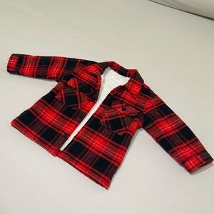 Zara Plaid Red and Black Kids Jacket